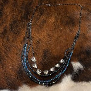 Premier Designs Black and Blue Multi-Strand Necklace